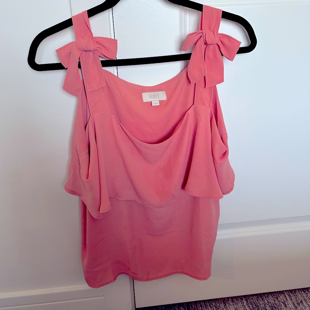 Pink Shoulder Tie Blouse - Size XL - Great Condition